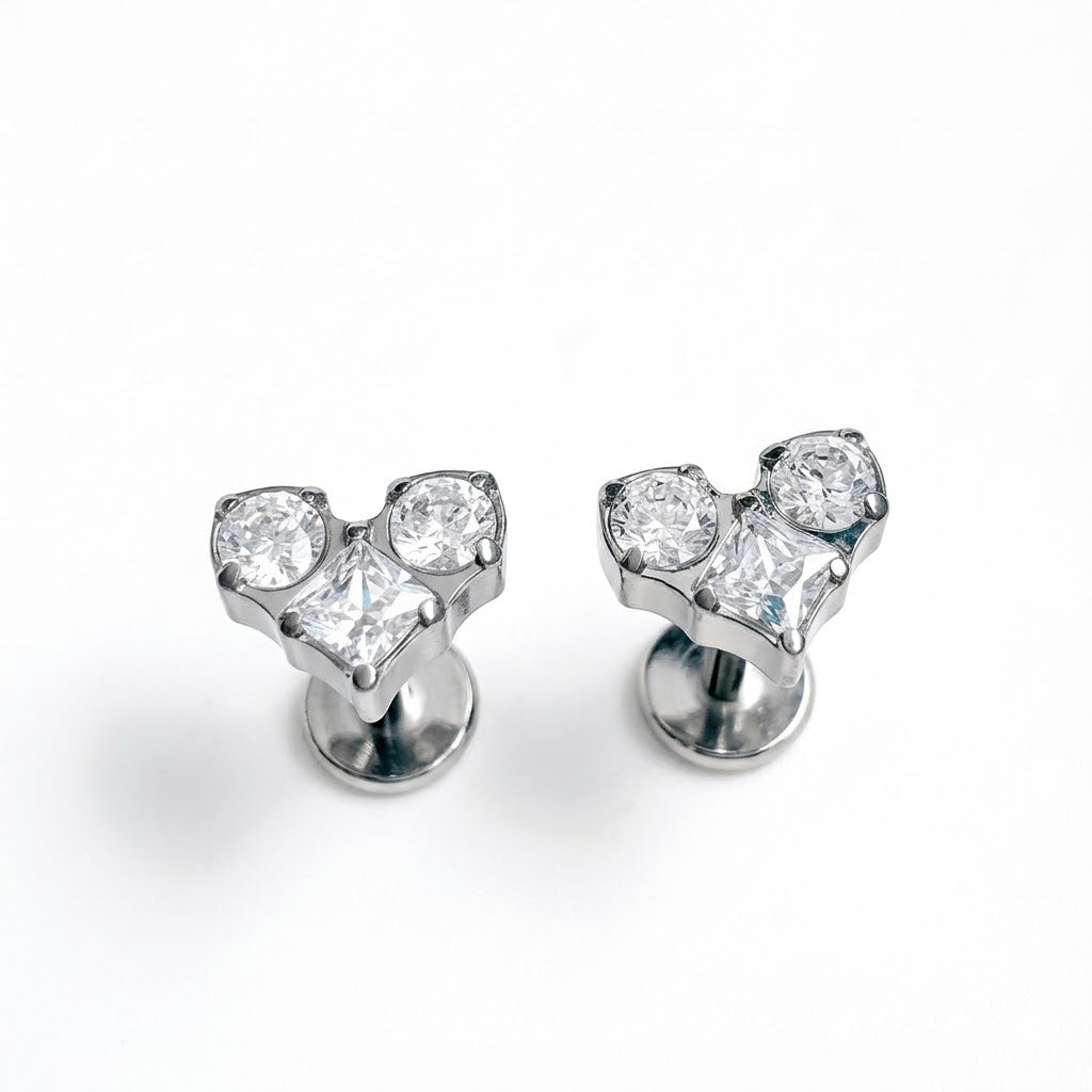 Strieborná labreta 'Crystal Heart Triplet'
